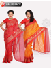 Picture of Festive Foil Print Collection   Pack of 2 Sarees