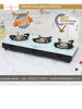Picture of Blue Eagle 3 Burner Auto Ignition with Toughened Glass Gas Stove Cooktop-LPG Gas-Scratch Proof-white